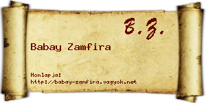 Babay Zamfira névjegykártya